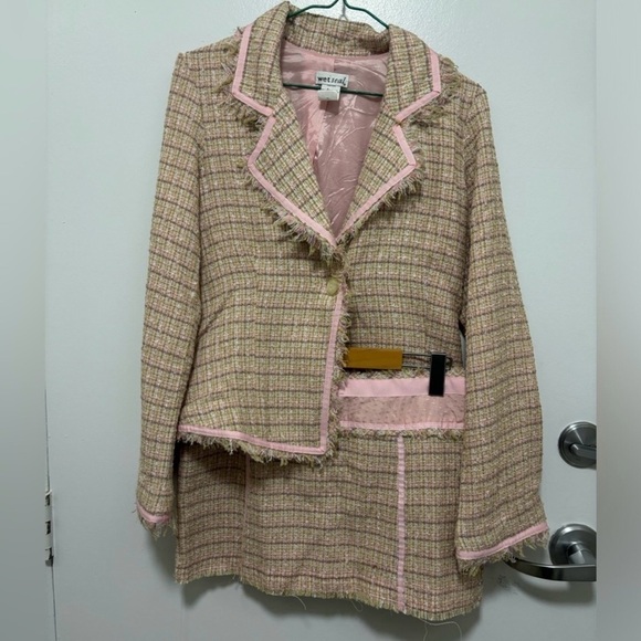 Wet Seal Jackets & Blazers - Pastel Pink Plaid Women's Jacket by Wetseal *flaw on the back of jacket